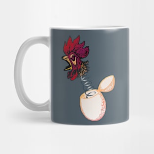 Rooster Chicken Head Jack in a Box Egg Spring Mug